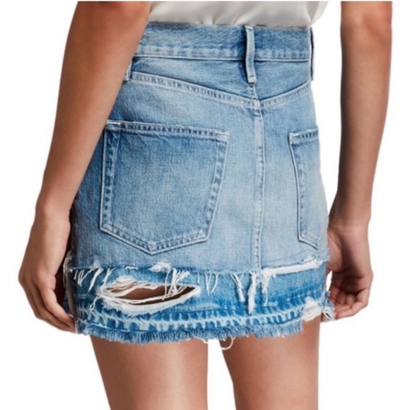 Frame Le Mini Skirt Split Front Released Hem Size 23 - Picture 2 of 8